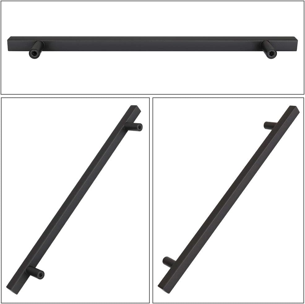 Peaha 10 Cabinet Pulls Black Kitchen Cupboard Handles - PHJ22BK256 Black Drawer Pulls T-Pull Cabinet Hardware Pulls Handles for Kitchen Cabinets Door Handle