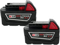 18V 6000mAh/9000mAh/12000mAh Lithium-Ion Replacement Battery Compatible with Milwaukee M18 Tools 48-11-1860, 48-11-1850, 48-11-1840 Cordless Power Tool Batteries(2PCS 6.0Ah)