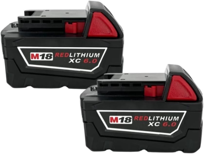 18V 6000mAh/9000mAh/12000mAh Lithium-Ion Replacement Battery Compatible with Milwaukee M18 Tools 48-11-1860, 48-11-1850, 48-11-1840 Cordless Power Tool Batteries(2PCS 6.0Ah)