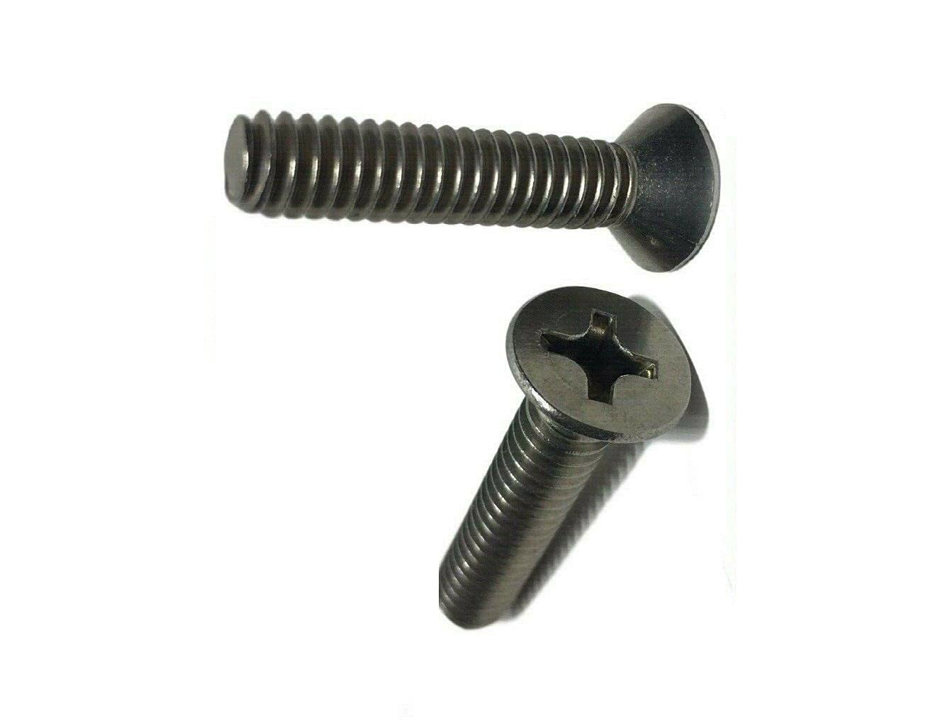 Pr-Mch Package of 1000, 1/4'-20 x 1/2' Phillips Flat Head Machine Screws Bolts Stainless Steel Metal Set Kit #DR-D6955D