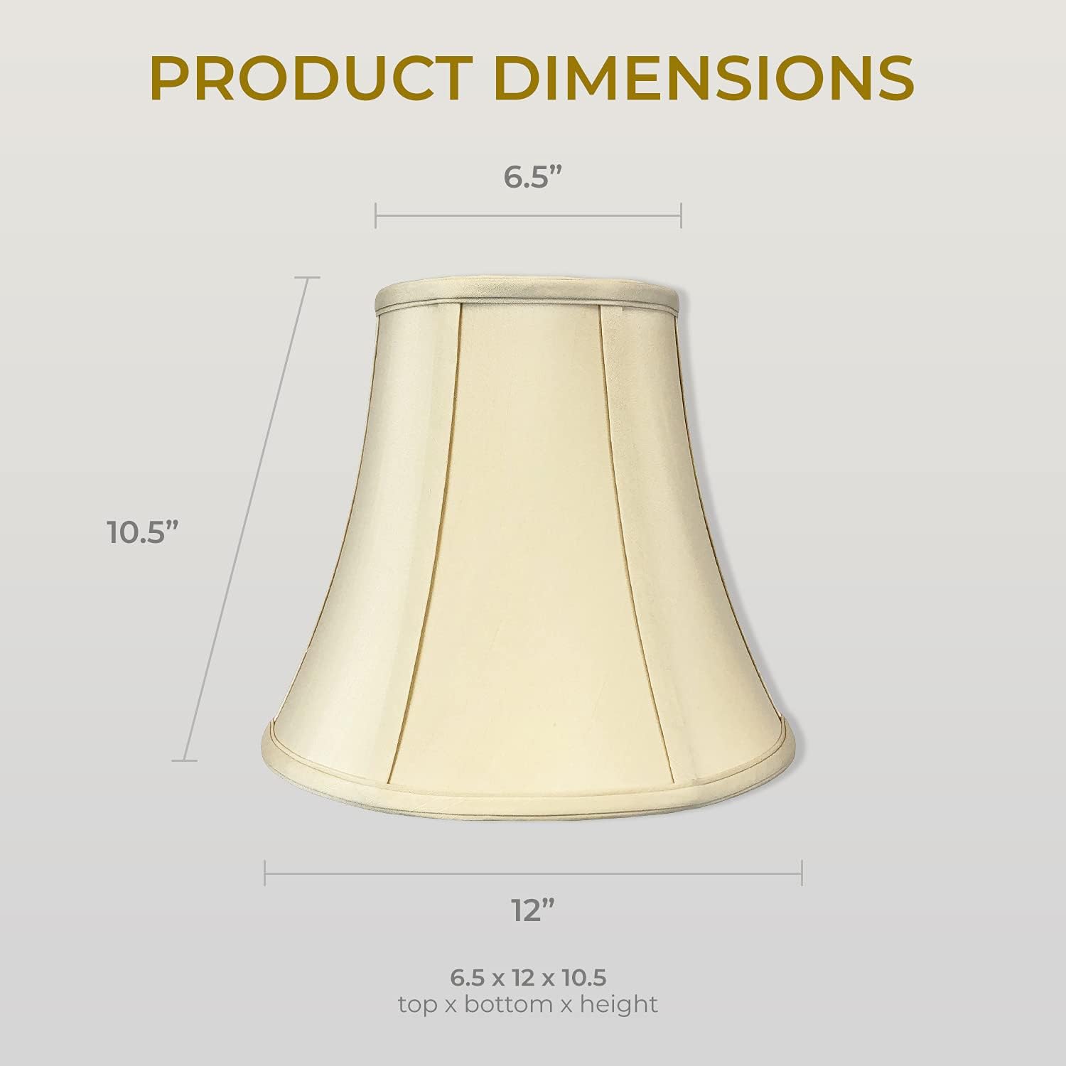 Royal Designs, Inc. BSO-704-12BG-2 True Bell Basic Lamp Shade, 6.5 x 12 x 10.5, Beige, 2-Pack