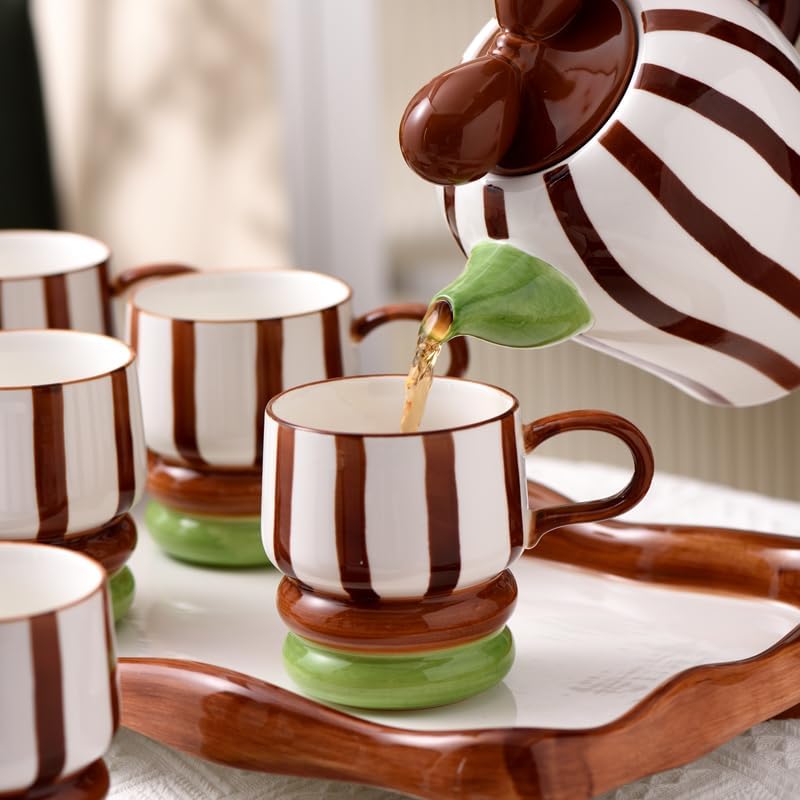 Beverage Serveware Necessary tea set for home, household tea cup, living room water cup, ceramic cold kettle, water set Water Carafe