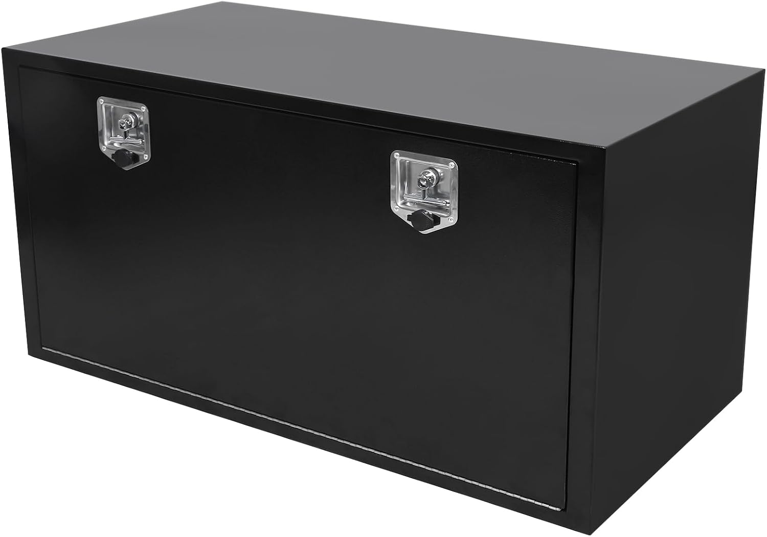 Confote Black Steel Underbody Tool Box with T-Handle Lock, Heavy Duty Tool Box Storage Organizer - Waterproof, 48' x 23' x 23'