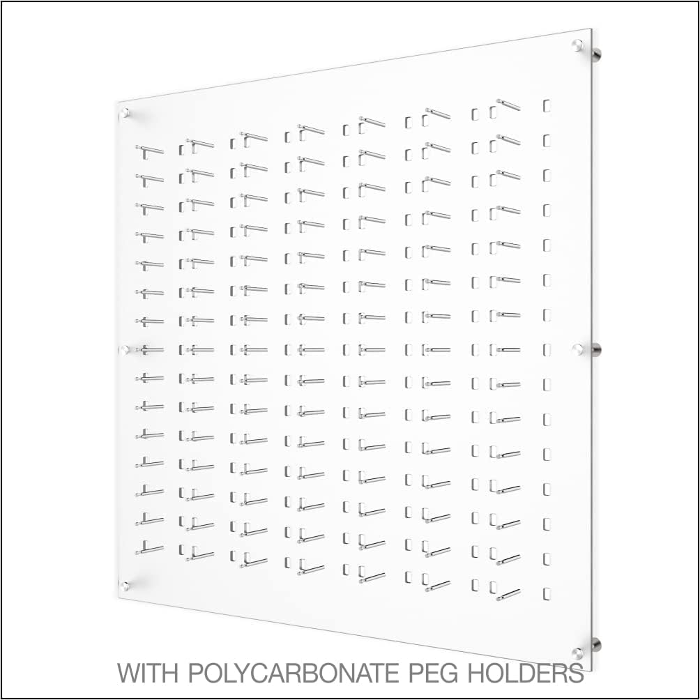 Optical Display for 105 Eyewear Frames - Wall Mount Acrylic Eyewear or Sunglass Display Package in Frosted White for 105 Frames– 47.5' (H) X 47.5' (W)