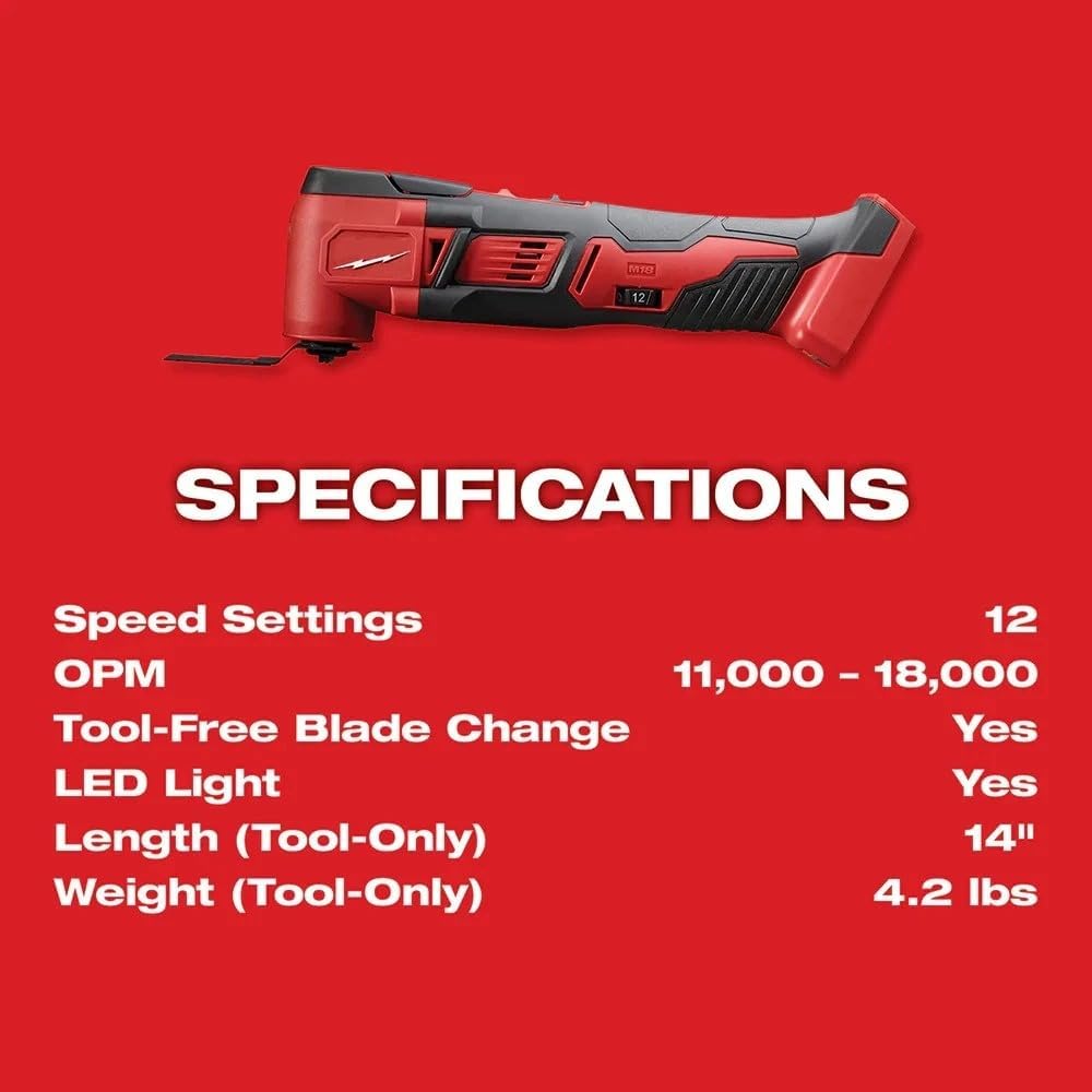 2626-20 Cordless Power Multi-tools for Milwaukee M18 18V Oscillating Multi-Tool - Bare Tool