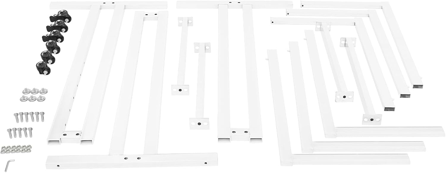 Clothing Display Racks for Retail, Retail Display Racks With Wheels, Floor Standing Metal Garment Rack for Hanging Clothes, Retail Store, Bedroom, Laundry Room. (White)