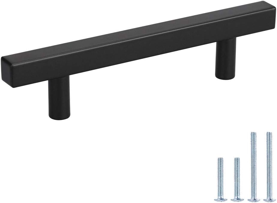 Peaha Case of 50, Cabinet Pulls 4in Drawer Handle - PHJ22BK102 Black Handles for Dresser Drawers Kitchen Cabinets File Hardware