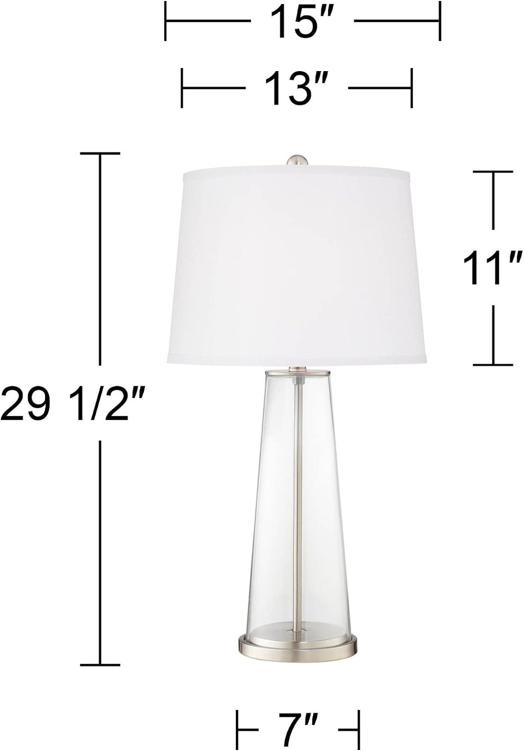 Color + Plus Leo Modern Table Lamps 29 1/2' Tall Set of 2 Madeira Orange Glass Tapered Column Plain White Drum Shade Decor for Bedroom Living Room House Home Bedside Nightstand Office Family