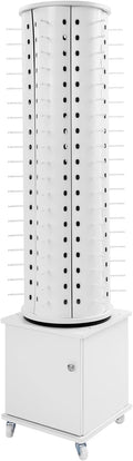 Glasses Display Stand, 114-Pair Eyewear Storage Rack for Sunglasses & Reading Glasses, 360°Swivel Commercial Eyeglass Organizer for Optical Shop, Jewelry Store, Retail Display (White)