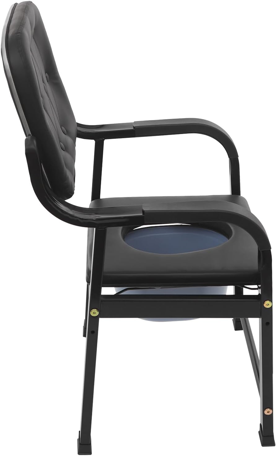 Bedside Commode Chair, 551 lbs Capacity Adjustable Height Shower Toilet Chair with Arms Heavy Duty Bedside Commode for Seniors, Disabled, Pregnant Women