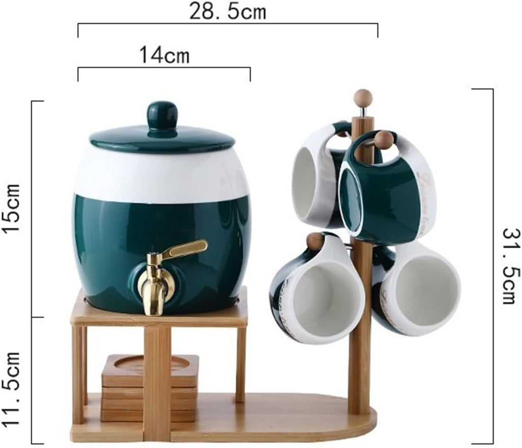 Beverage Serveware Large-capacity cold kettle home high temperature resistant lemon juice cool white open cold kettle cup water set with faucet Water Carafe