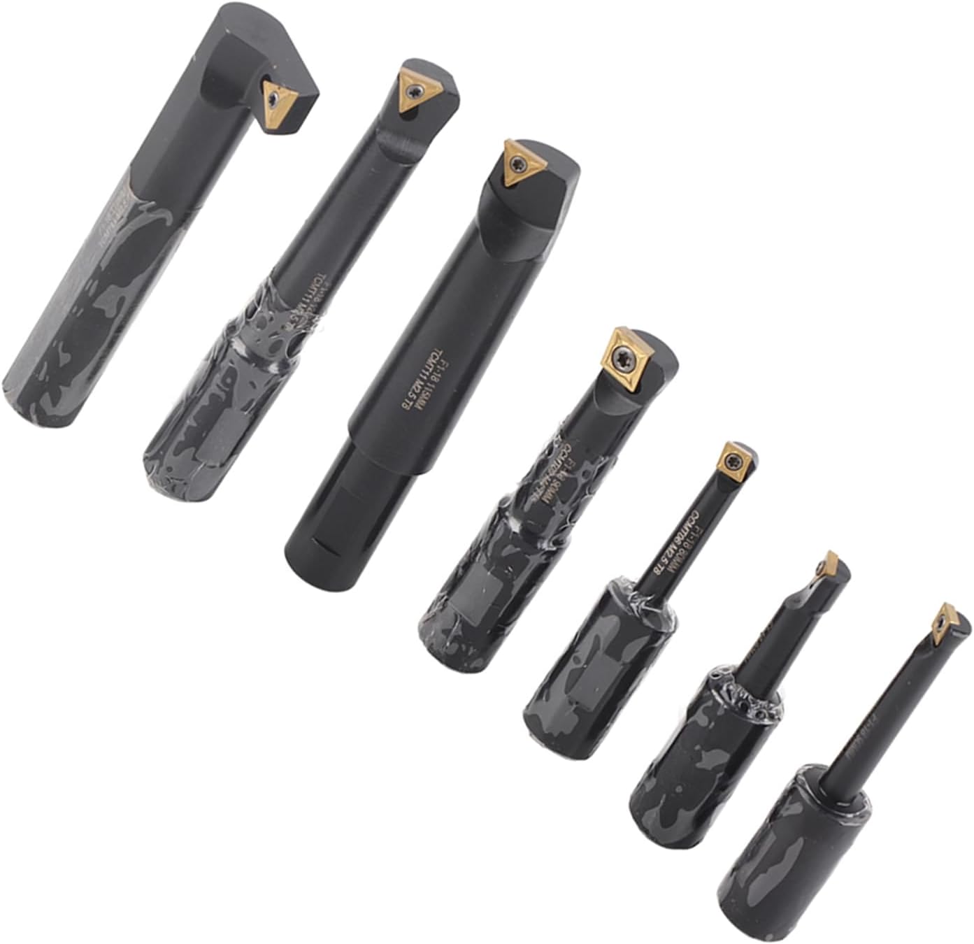 7Pcs Boring Tool 18mm Round Shank Indexable Cemented Carbide Turning Bar Holder Set F1 18 for Boring Machines and Lathes