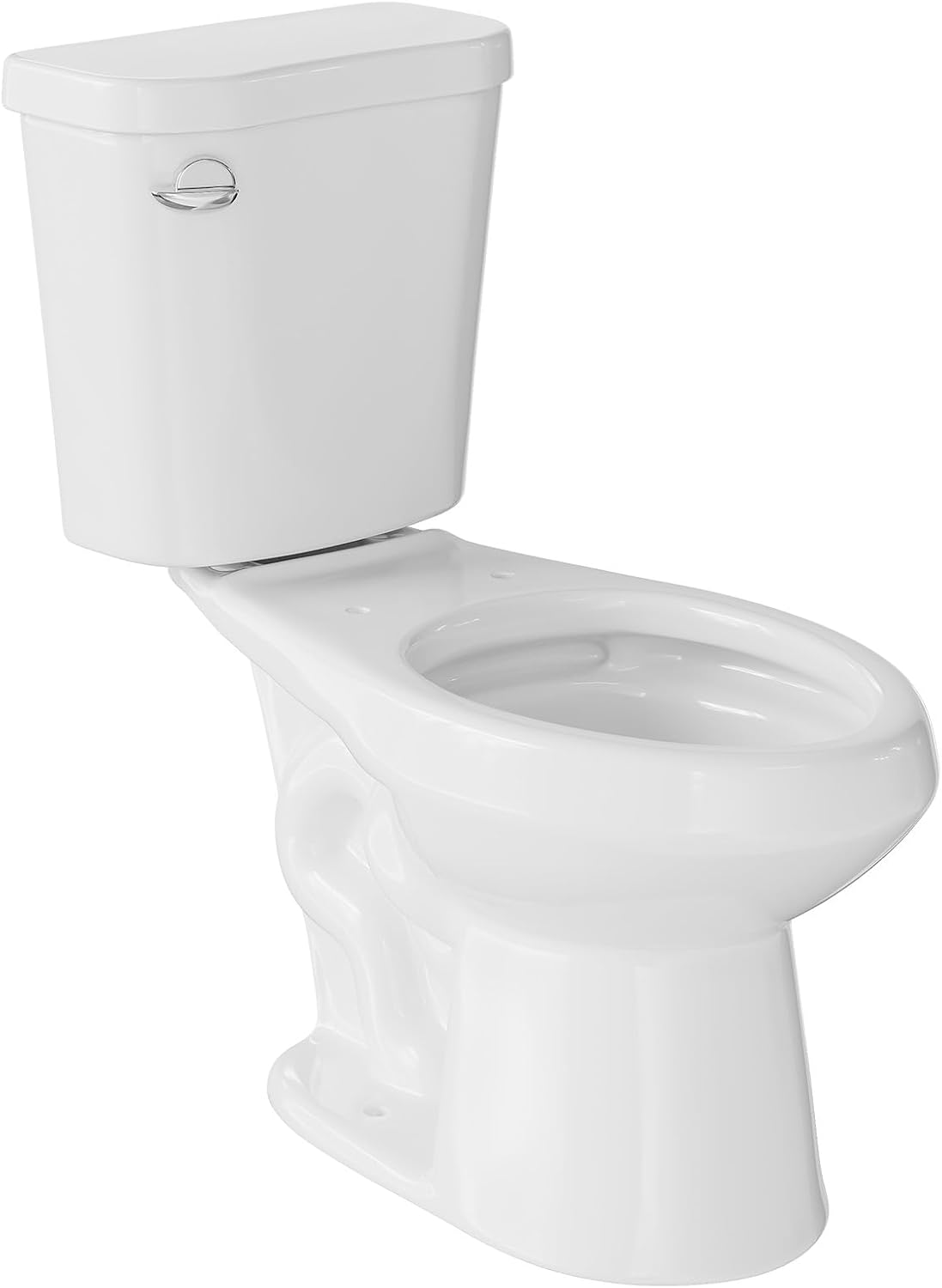 17' Elongated Toilet Bowl – Single Side Handle, Upgraded Power Flush, Includes Water-Saving Tank Components – Two-Piece Replacement for Elderly-Friendly Remodel