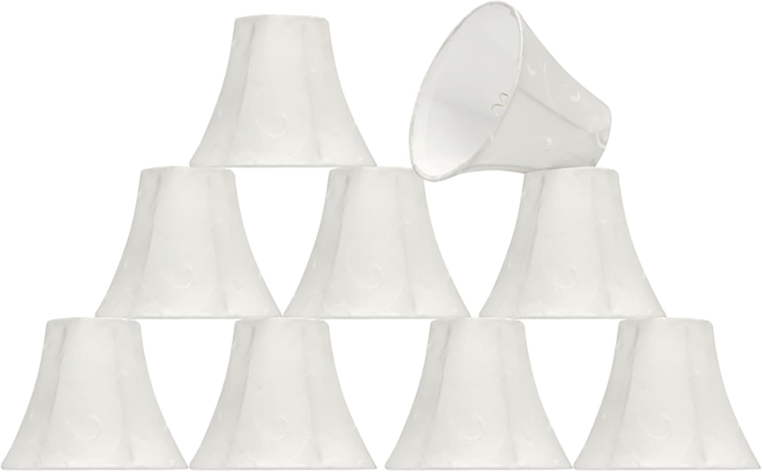 Aspen Creative 30057-9A, Bell Clip-On Chandelier Lamp Shade, Beige, 3' Top x 6' Bottom x 5' Slant Height, Set of 9