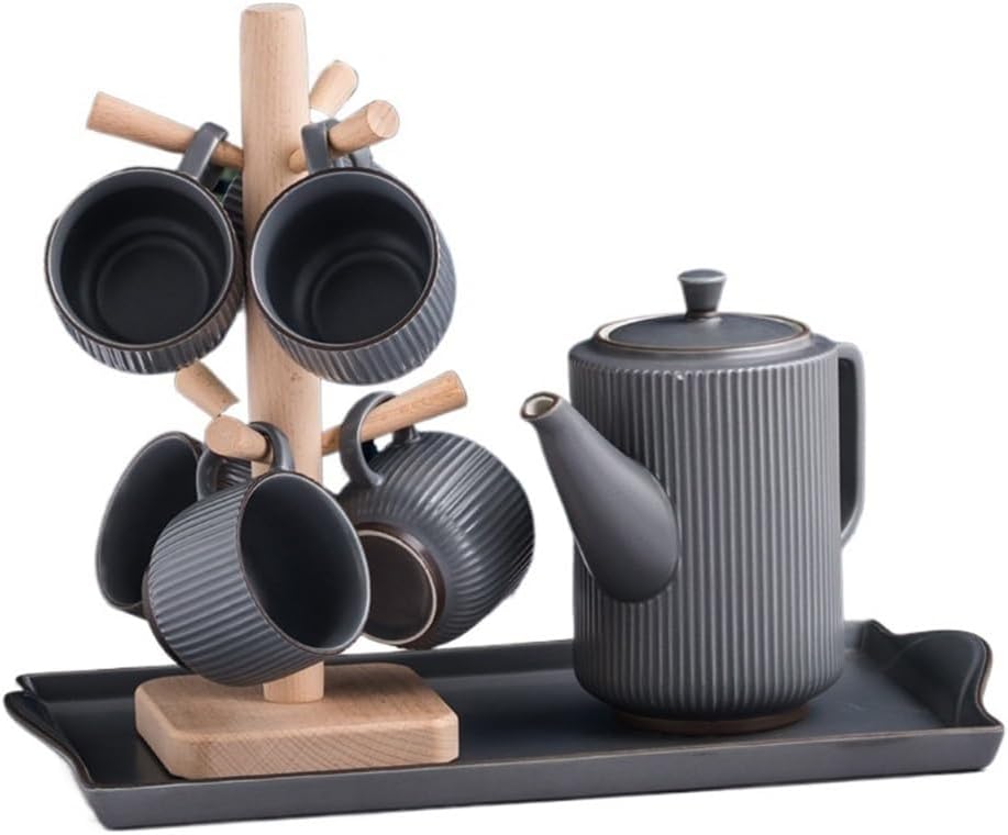 Beverage Serveware Tea cup kettle set cup home living room ceramic water cup coffee cup set cup water cup Water Carafe(Gris)