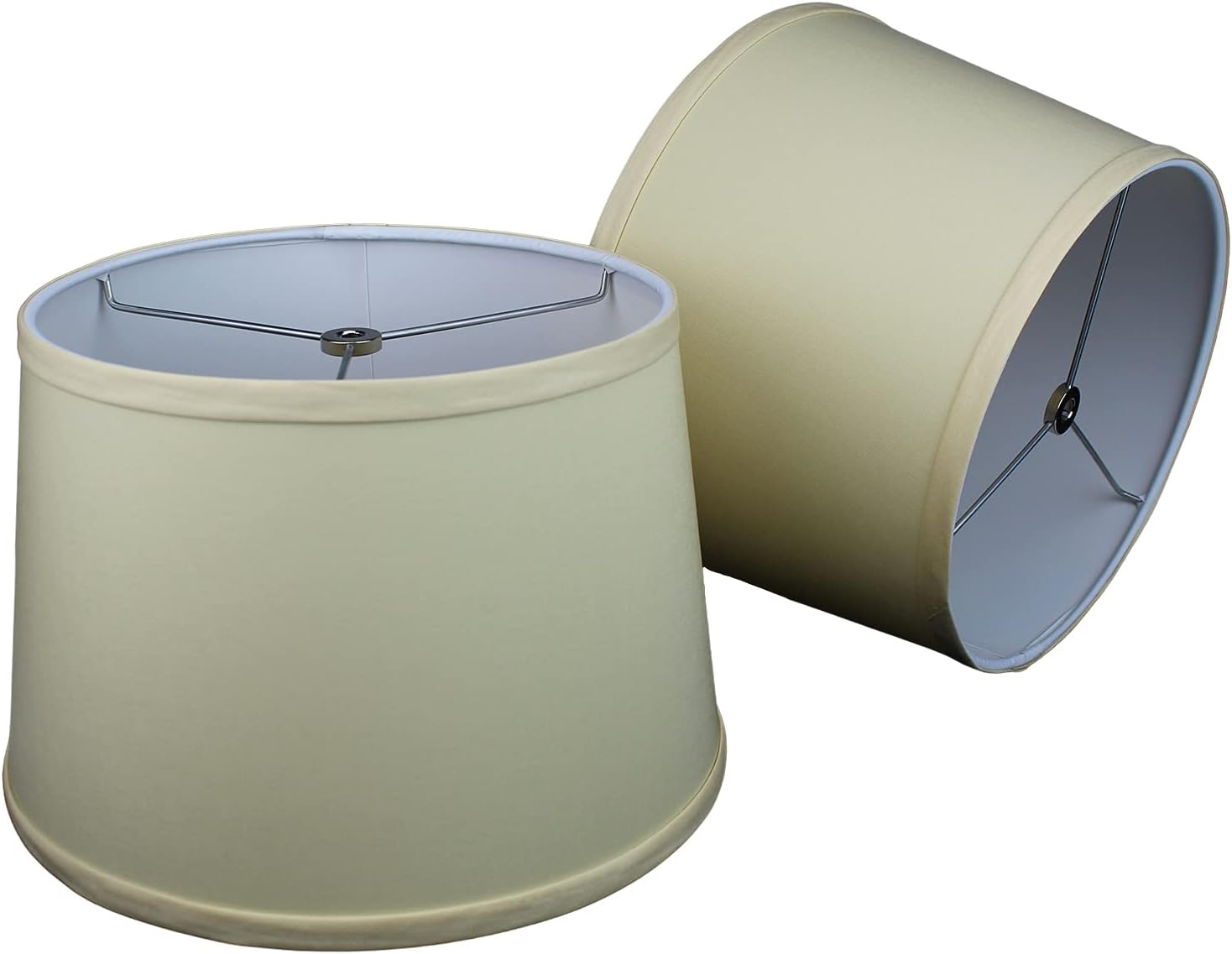 FenchelShades.com Set of 2 Lampshades 10' Top Diameter x 12' Bottom Diameter x 8' Slant Height with Washer (Spider) Attachment. Attaches to Lamps with an existing Harp (not included) (Linen Champagne)