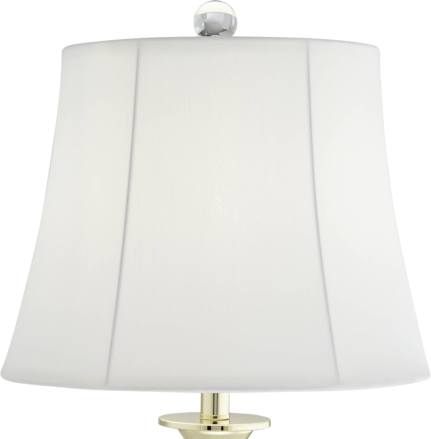 Vienna Full Spectrum Traditional Table Lamp 31' Tall Brass Gold Faceted Clear Crystal White Flared Bell Fabric Shade for Bedroom Living Room Nightstand Bedside Office House Home Family Entryway