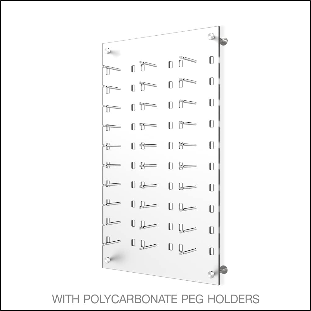Optical Display for 30 Eyewear Frames - Wall Mount Acrylic Eyewear or Sunglass Display Package in Frosted White – 31.75' (H) X 18.5' (W)