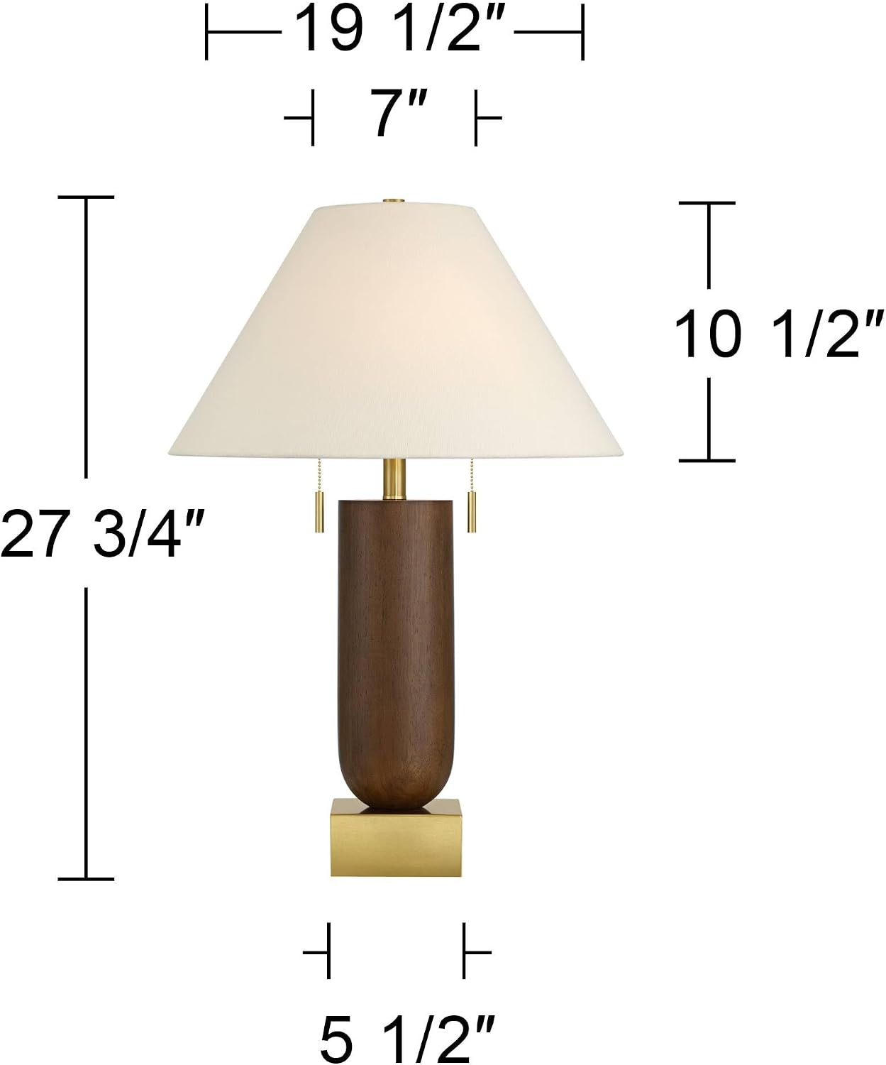 Possini Euro Design Madera Modern Desk Lamps 27 3/4' Tall Set of 2 with USB Port Brass Wood for Home Office Living Room Bedroom House Bedside Nightstand Reading Console Entryway Kitchen Dining