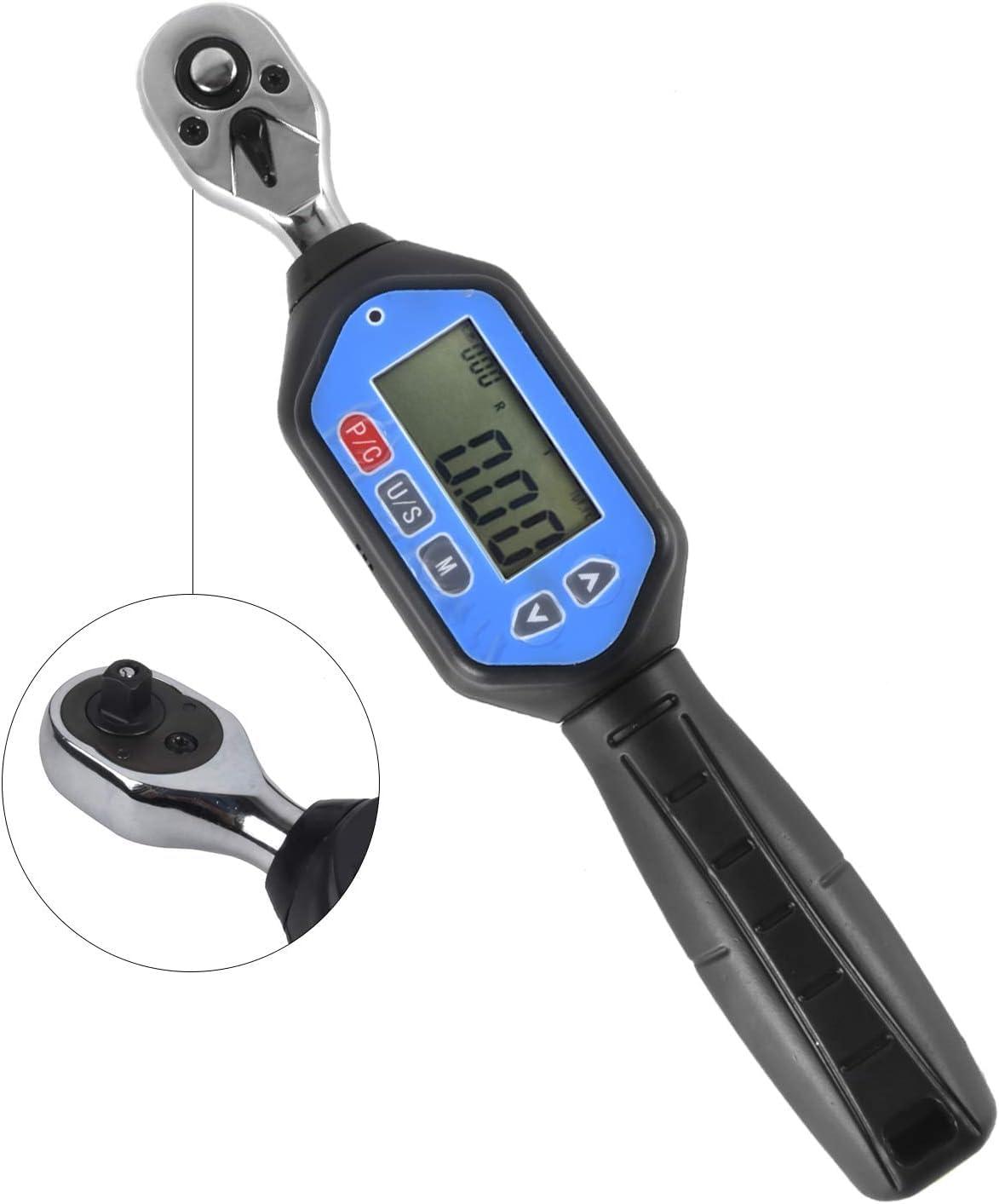 Torque Wrench, EWM-30 Digital Torque Wrench 1/4 Square Drive Max. 22.12ft.lb Torque Accurate to ±2% with Buzzer LED Indication and Peak Trace Tracking Wrenches