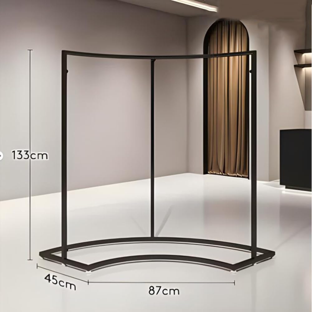 Etlegor Black Half Round Clothes Rack, Clothing Display Rack Floor Standing Garment Rack Curved CombinationClothes Hanging Rack Used For Retail Clothing Stores (Color : Black, Size : 2PCS)