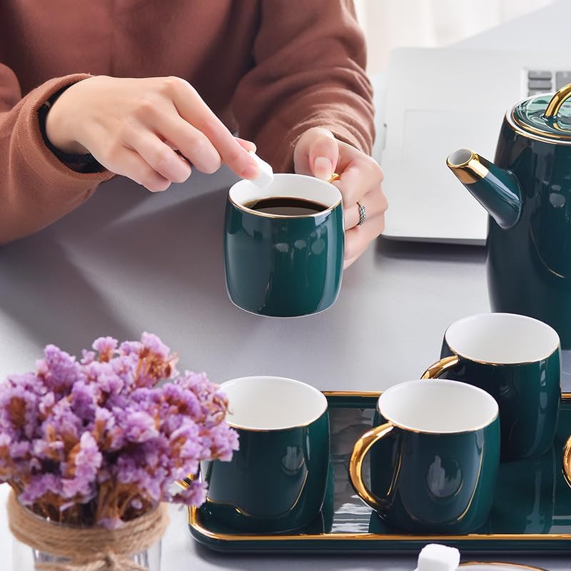 Beverage Serveware Afternoon tea set simple home hotel cold kettle ceramic coffee cup and saucer set Water Carafe