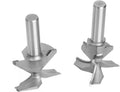 Lathe Turning Tool Set 1PC 1/4 Handle 1/2 Handle Arc Integrated Knife 2 Edges, 3 Edges with Seams Woodworking Milling Cutter Cutting Tool for Lathe Machine(6.35 Shank 2 Blades)