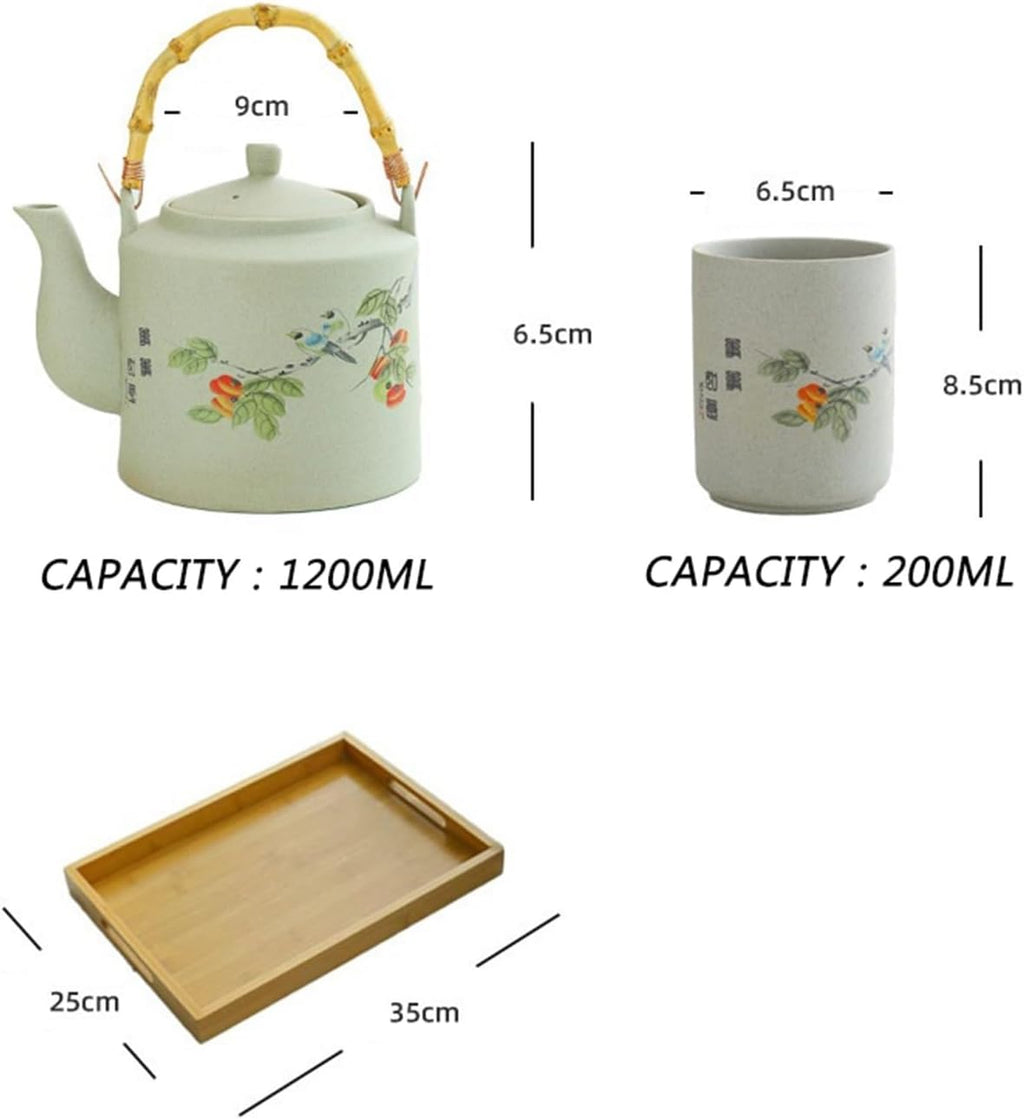 Beverage Serveware Large-capacity lifting beam tea set complete set of one pot and six cups Chinese restaurant kettle and cups for home use Water Carafe