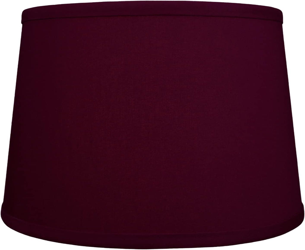 FenchelShades.com Set of 2 Lampshades 10' Top Diameter x 12' Bottom Diameter x 8' Slant Height with Washer (Spider) Attachment. Attaches to Lamps with an existing Harp (not included) (Linen Burgundy)