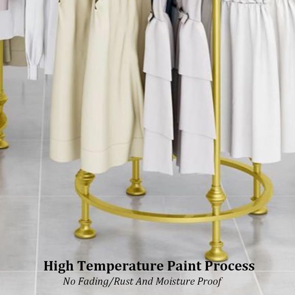 Round Garment Rack, Freestanding Round Garment Display Retail Rack,Heavy Duty Commercial Clothing Organizer for Clothes Storage, Commercial Clothing Organizer in Retail Boutiques and Bedroom(Black,35.
