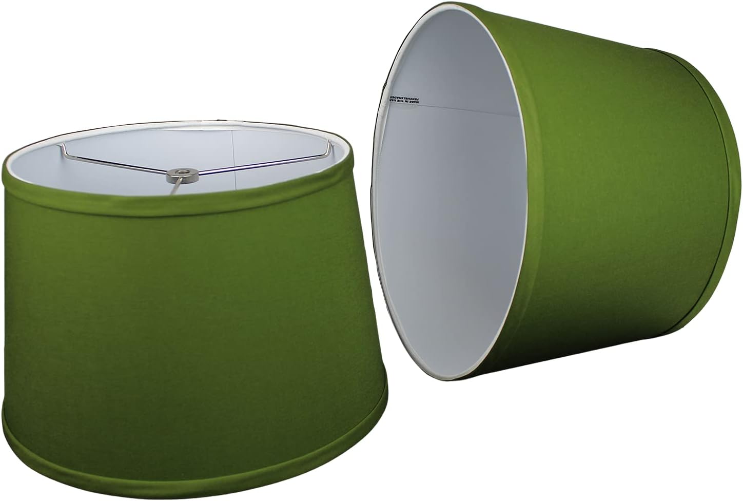 FenchelShades.com Set of 2 Lampshades 10' Top Diameter x 12' Bottom Diameter x 8' Slant Height with Washer (Spider) Attachment. Attaches to Lamps with an existing Harp (not included) (Linen Avocado)
