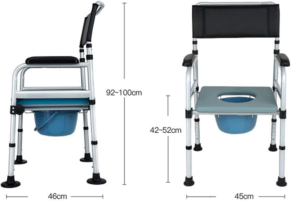 3 in 1 Homecare Commode Chair Toilet Seat Riser Shower Bench Pregnant Bath Stool with Ultra-Premium Padded Height Adjustable for Seniors, Disabled