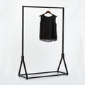 Modern Simple Heavy Duty Metal Rolling Clothing Garment Rack with Wheel,Creative Commercial Wedding Dress Display Shelf,Single Rod Floor-Standing Clothes Hangers (Black without Wood, 47.2' L)