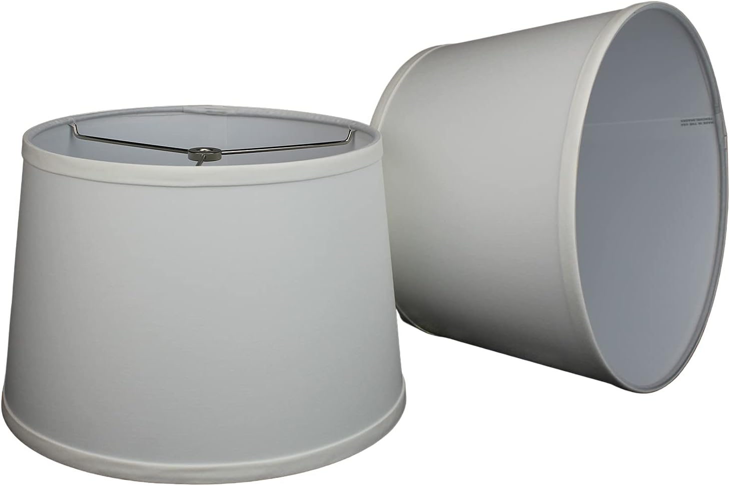 FenchelShades.com Set of 2 Lampshades 10' Top Diameter x 12' Bottom Diameter x 8' Slant Height with Washer (Spider) Attachment. Attaches to Lamps with an existing Harp (not included) (Linen Snow)