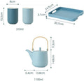 Beverage Serveware Water Set Household Water Cup Set Living Room Tea Cup Simple with Tray 6 Pack Water Carafe