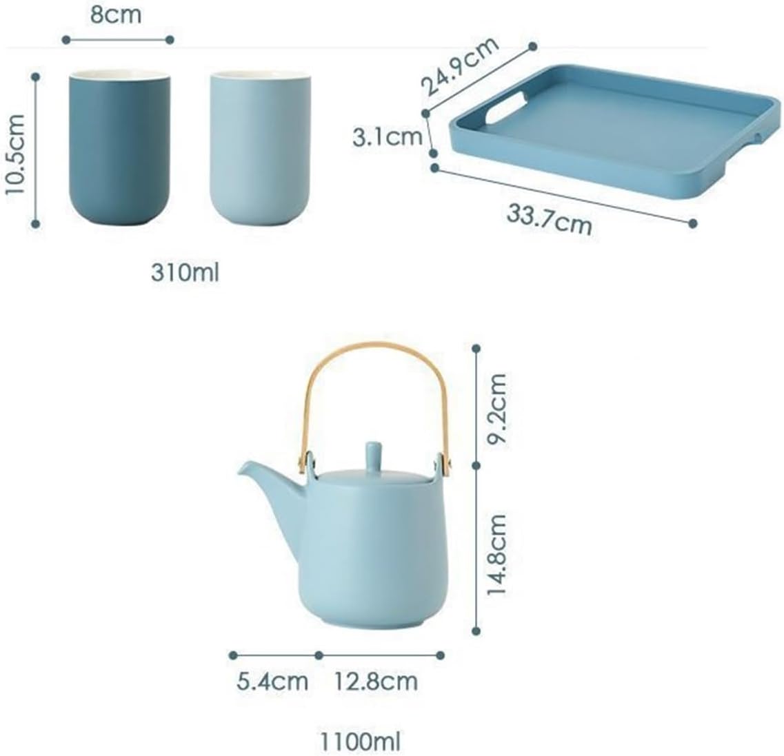 Beverage Serveware Water Set Household Water Cup Set Living Room Tea Cup Simple with Tray 6 Pack Water Carafe