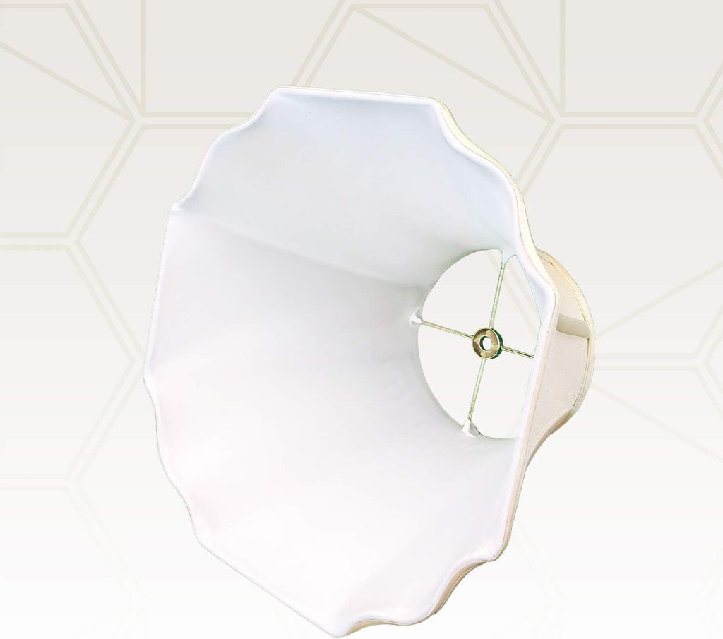 Royal Designs, Inc. Flare Bottom Outside Corner Scallop Lamp Shade, BS-701-20BG, Beige, 11 x 20 x 14
