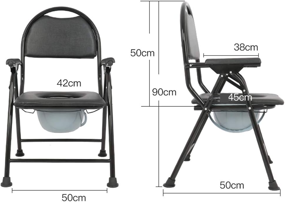 3 in 1 Bedside Commode Medical Handicap Toilet Seat Heavy Duty Bariatric Potty Shower Chair for Disabled Elderly with Padded Cushion Non-Slip Leg Pad