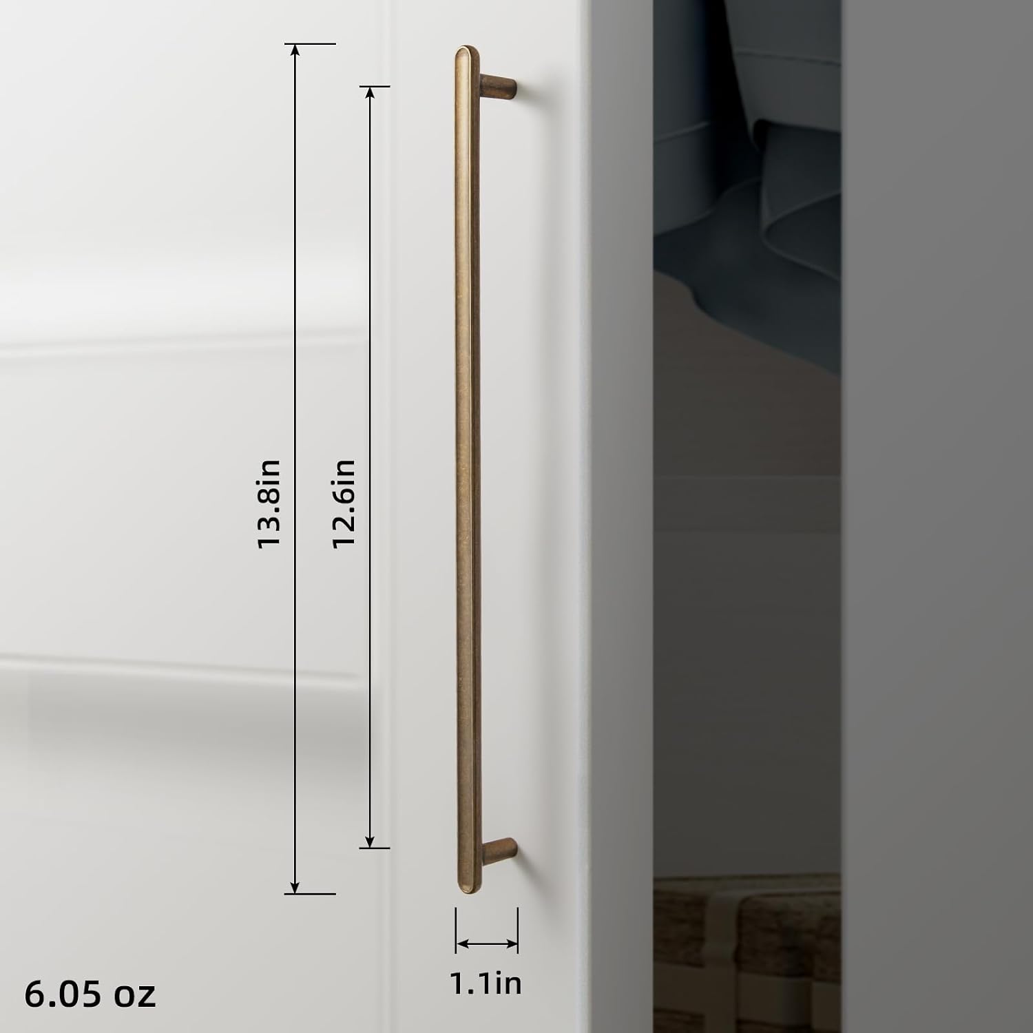 Goo-Ki 6 Pack 12 5/8' Classic Curvature Antique Brass Cabinet Handles - Timeless Appeal Meets Modern Functionality for Kitchen Drawer Improvement
