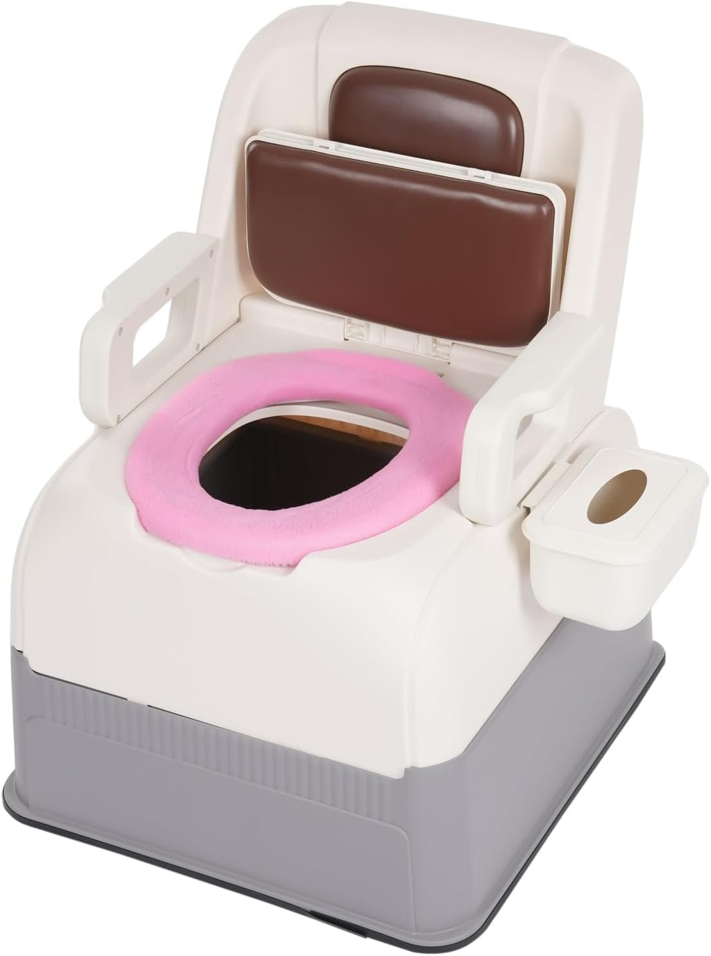 Bedside Commodes Chair, 220.46Lbs Capacity Bedside Toilet Portable Adult Potty Toilet Chair Non-Slip Fully Enclosed Commode Toilet Heavy Duty Moveable Commodes for Home Use Nursing Centers