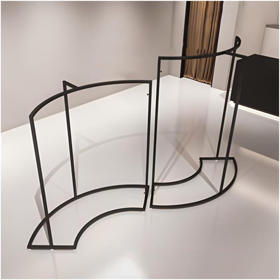 Etlegor Black Half Round Clothes Rack, Clothing Display Rack Floor Standing Garment Rack Curved CombinationClothes Hanging Rack Used For Retail Clothing Stores (Color : Black, Size : 2PCS)