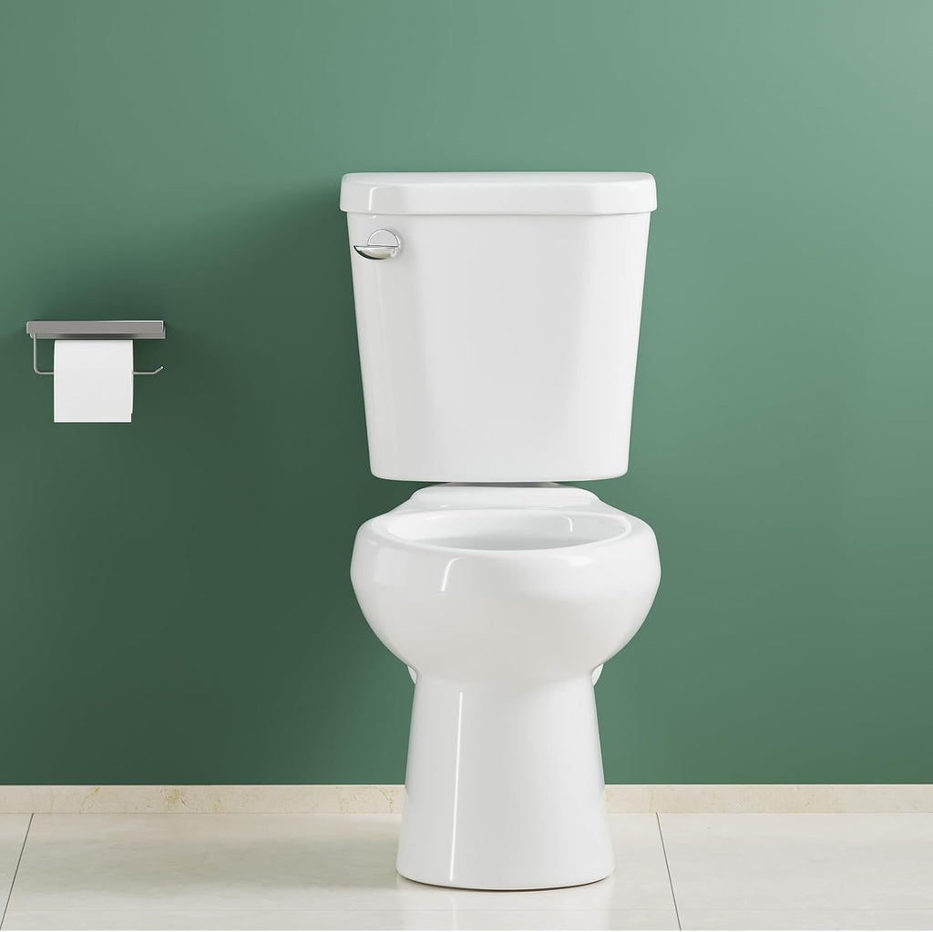 17' Elongated Toilet Bowl – Single Side Handle, Upgraded Power Flush, Includes Water-Saving Tank Components – Two-Piece Replacement for Elderly-Friendly Remodel