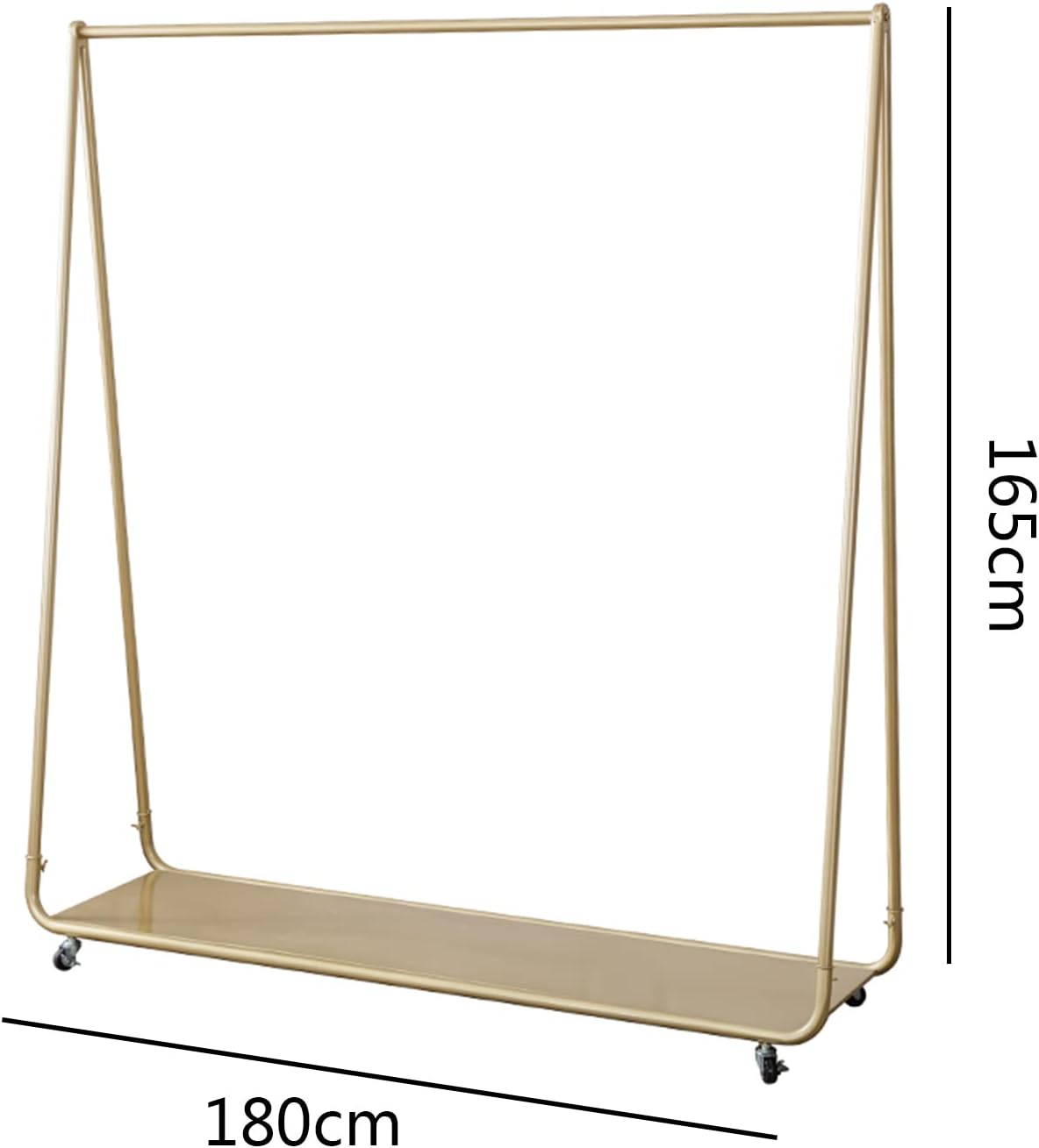 Rolling Garment Rack with Wheels and Top Rod Nizer Metal Cloth Hanger Rail Stand for Hanging Clothes Storage Shelf for Boxes and Shoes Stylish and Practical Clo,180 * 165cm