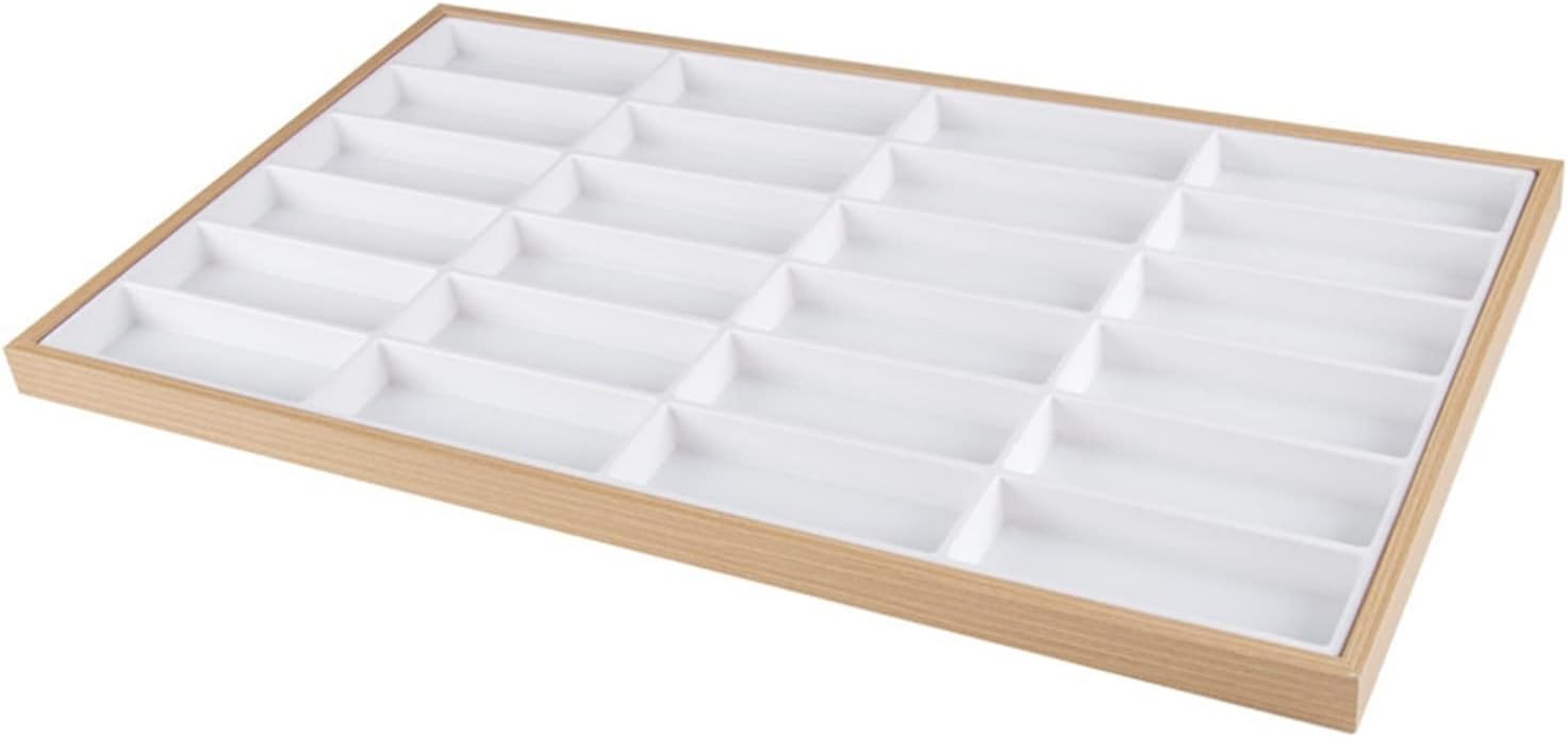 Eyewear Showcase Shelf Rack 24 Grid Velvet Glasses Display Case Glasses Storage Rack Sunglasses Dispaly Tray Eyeglasses Storage Organizer Box Glasses Holder Sunglasses Display Stand (Color : Inner wh