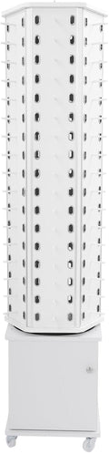 102 Pairs Rotating Glasses Display Stand, Eyewear Storage Organizer with Cabinet & Wheels, Commercial Sunglasses Display Rack, Optical Shop Glasses Holder (White)