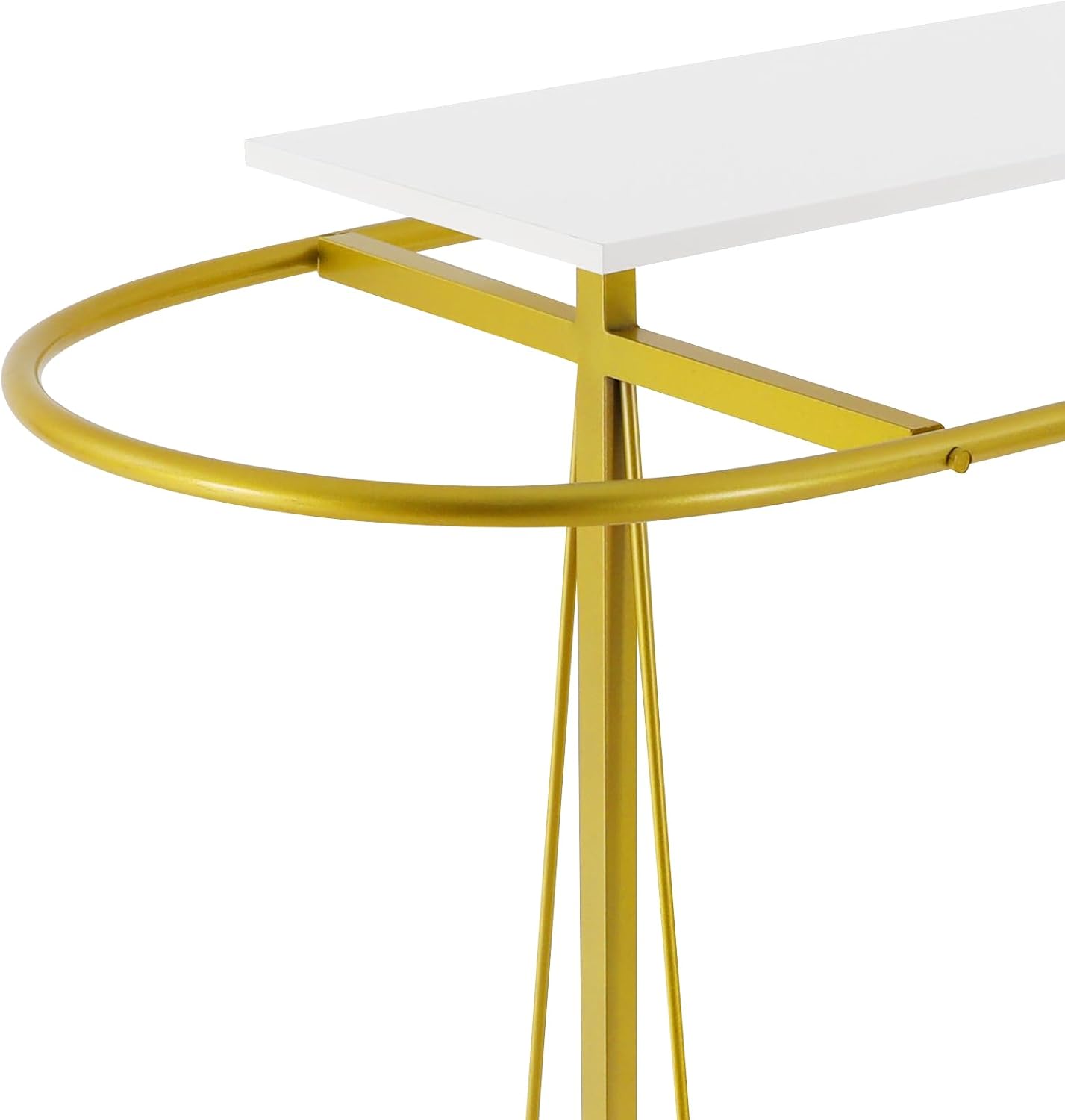59x55x19.6in Clothing Display Stand, Floorstanding Retail Ellipse Coat Rack, Commercial Clothes Hanging Rack with Top Panel, Metal Garment Rack for Shops, Boutiques Display (Gold)