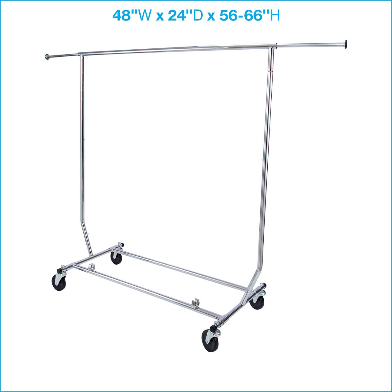 SSWBasics Rolling Rack for Clothes - Metal Clothes Rack with Wheels, Collapsible Rolling Rack, Clothing Rack for Storage and Organization, Portable and Adjustable