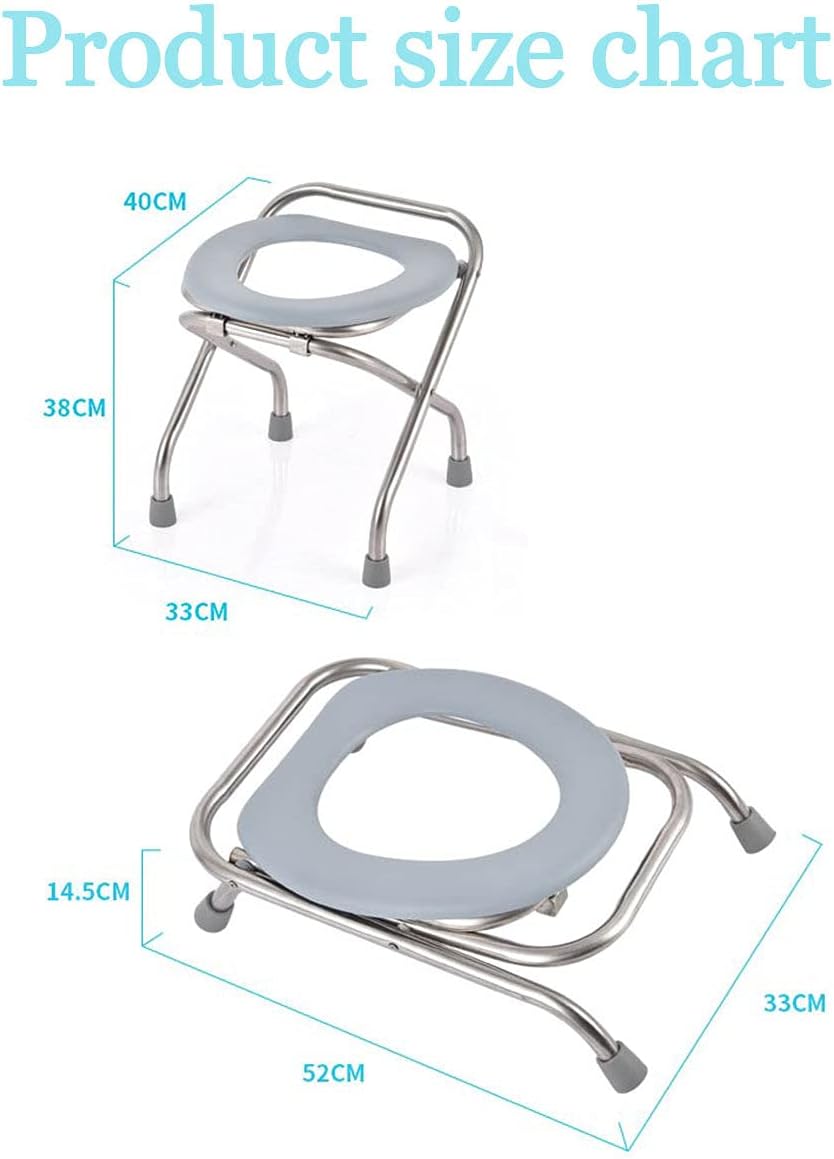 Portable Toilet Seat – Compact Lightweight Indoor & Outdoor Commode – Heavy-Duty Stainless-Steel Chair is Durable & Convenient for Camping, Travel & Emergency
