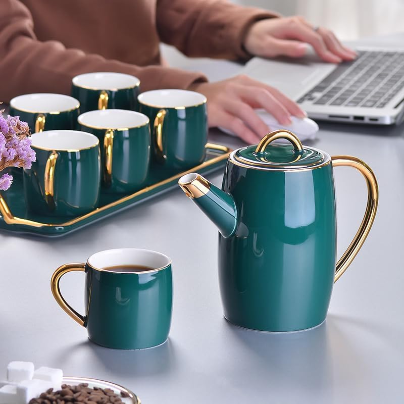 Beverage Serveware Afternoon tea set simple home hotel cold kettle ceramic coffee cup and saucer set Water Carafe