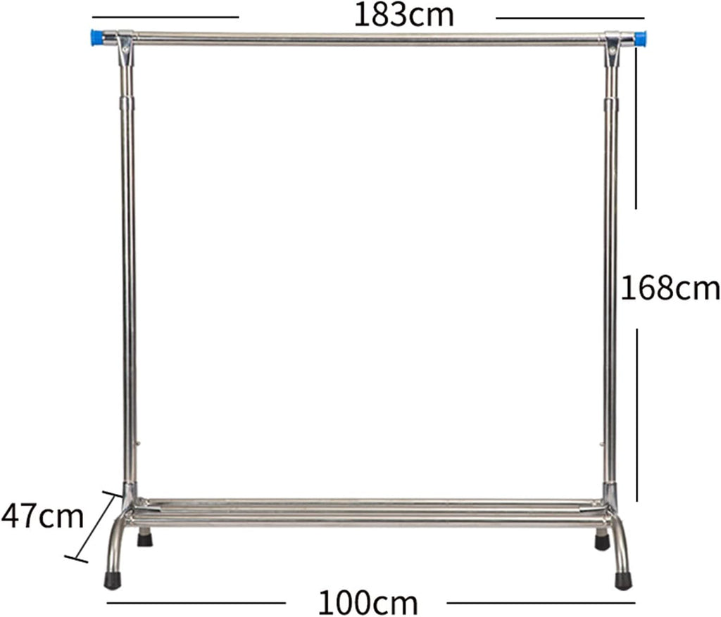Metal Clothing Rack On Wheels, Rolling Garment Rack with Wheels, Garment Rack Rolling Clothes Rack Withhanging Rod for Bedroom, Hall, Clothes Store (B)
